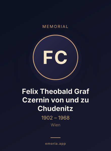 Memorial portrait of Felix Theobald Graf Czernin von und zu Chudenitz
