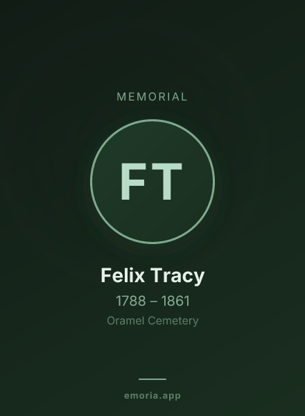 Memorial portrait of Felix Tracy
