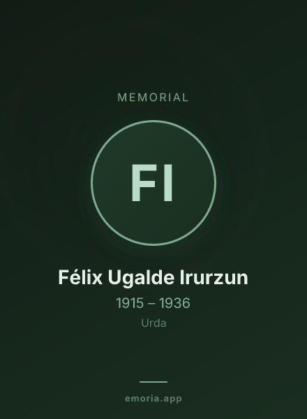 Memorial portrait of Félix Ugalde Irurzun