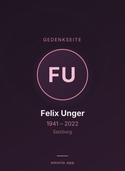 Gedenkportrait von Felix Unger