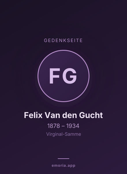 Gedenkportrait von Felix Van den Gucht