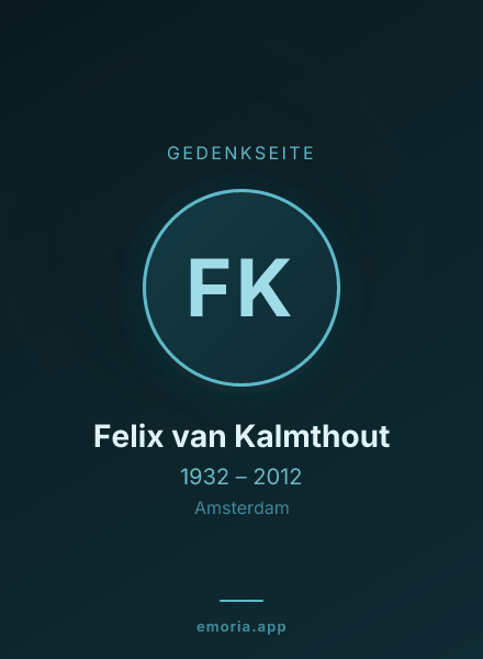 Gedenkportrait von Felix van Kalmthout