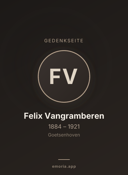 Gedenkportrait von Felix Vangramberen