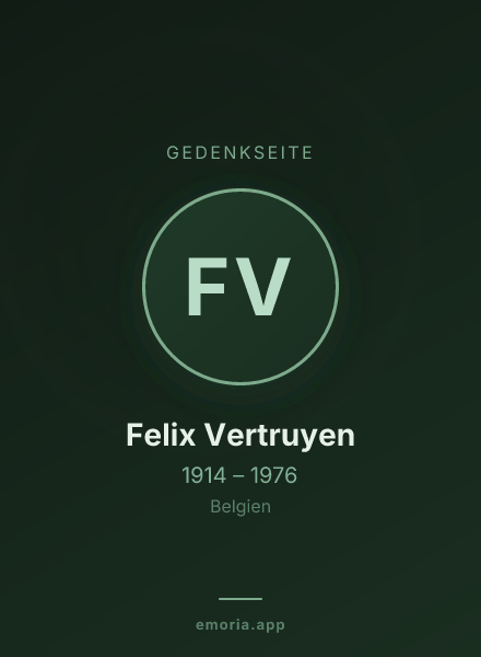Gedenkportrait von Felix Vertruyen