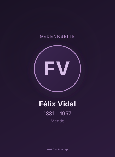 Gedenkportrait von Félix Vidal