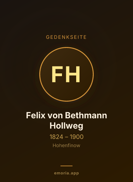 Gedenkportrait von Felix von Bethmann Hollweg