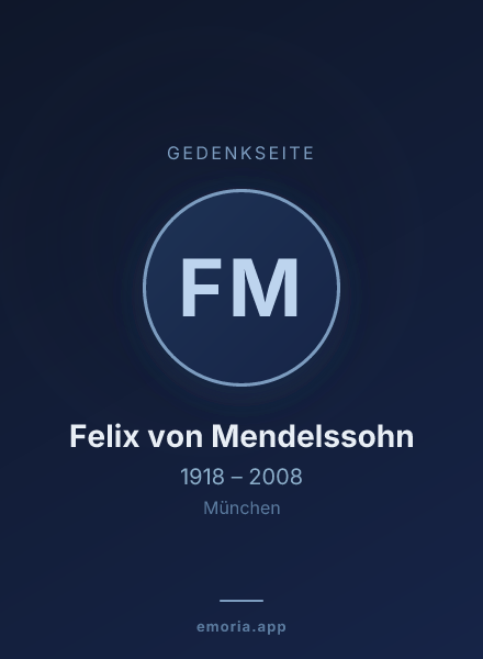 Gedenkportrait von Felix von Mendelssohn