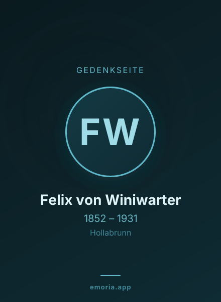 Gedenkportrait von Felix von Winiwarter