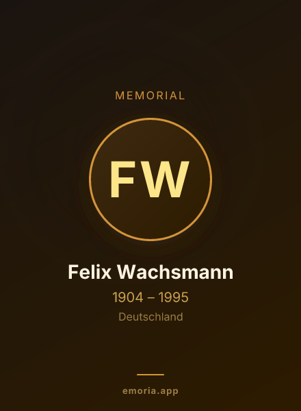Memorial portrait of Felix Wachsmann