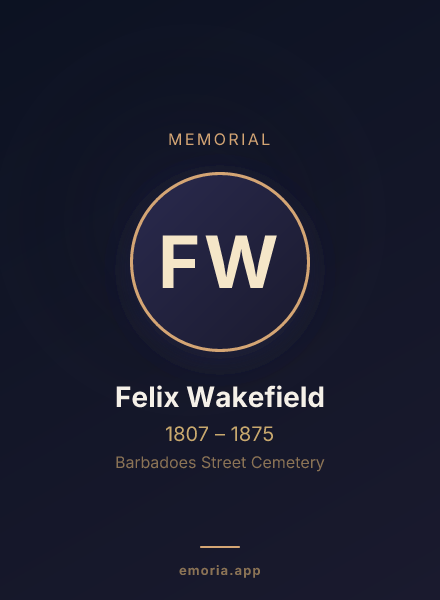 Memorial portrait of Felix Wakefield