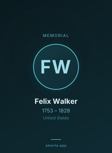 Memorial portrait of Felix Walker