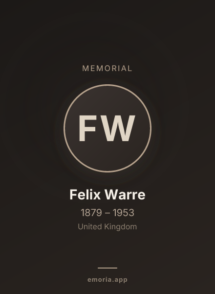 Memorial portrait of Felix Warre