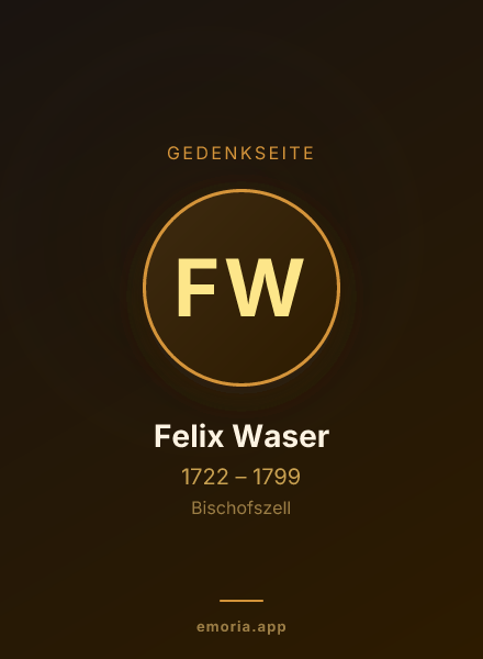 Gedenkportrait von Felix Waser