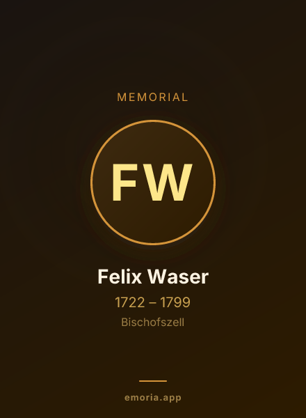 Memorial portrait of Felix Waser