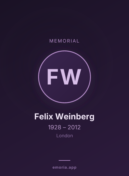 Memorial portrait of Felix Weinberg