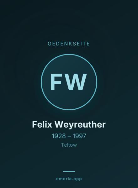 Gedenkportrait von Felix Weyreuther
