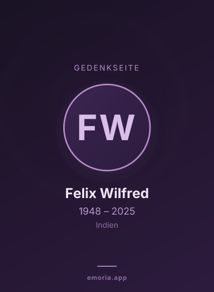 Gedenkportrait von Felix Wilfred