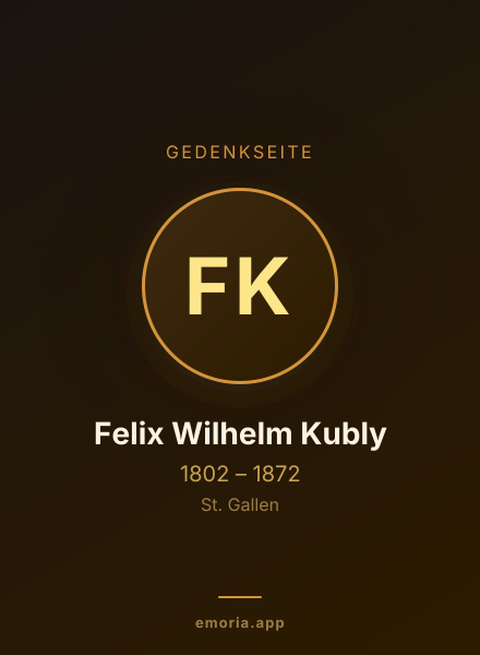 Gedenkportrait von Felix Wilhelm Kubly