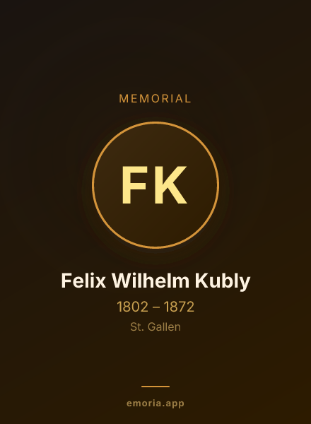 Memorial portrait of Felix Wilhelm Kubly