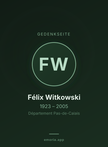 Gedenkportrait von Félix Witkowski