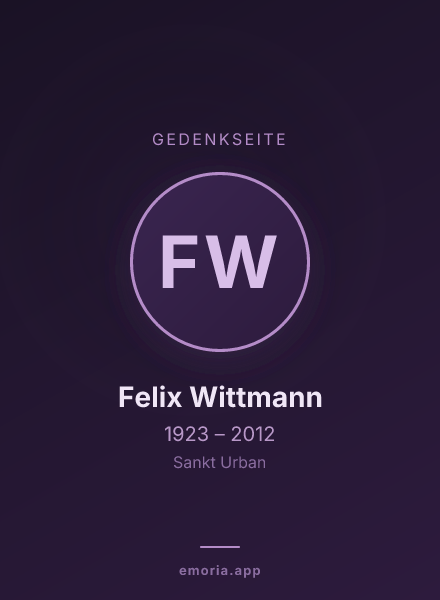 Gedenkportrait von Felix Wittmann