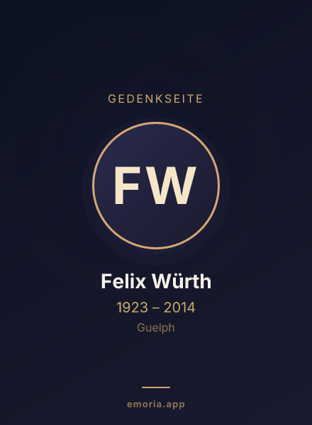 Gedenkportrait von Felix Würth