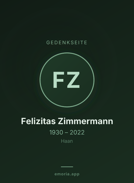 Gedenkportrait von Felizitas Zimmermann