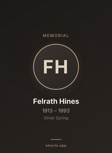 Memorial portrait of Felrath Hines