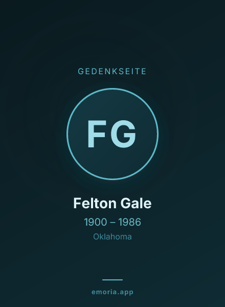 Gedenkportrait von Felton Gale
