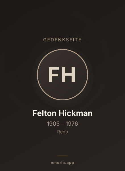 Gedenkportrait von Felton Hickman