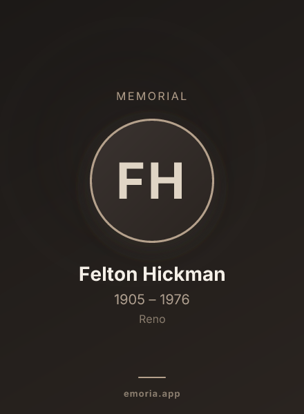 Memorial portrait of Felton Hickman