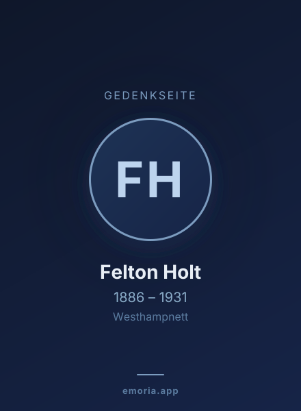 Gedenkportrait von Felton Holt