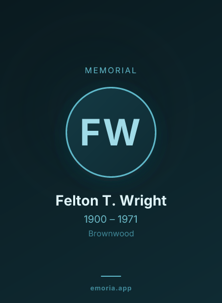 Memorial portrait of Felton T. Wright