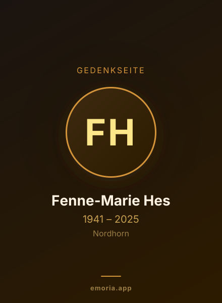 Gedenkportrait von Fenne-Marie Hes