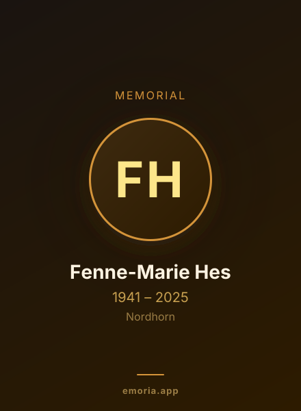 Memorial portrait of Fenne-Marie Hes