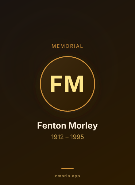 Memorial portrait of Fenton Morley