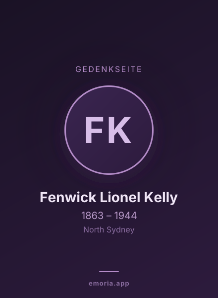 Gedenkportrait von Fenwick Lionel Kelly