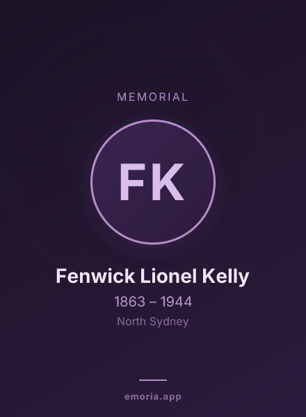 Memorial portrait of Fenwick Lionel Kelly