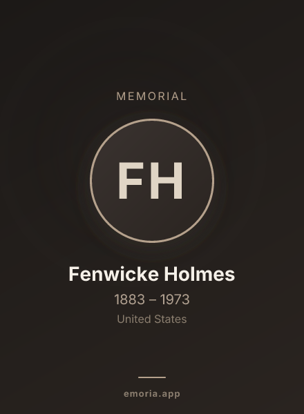 Memorial portrait of Fenwicke Holmes