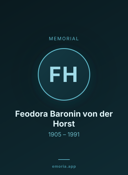 Memorial portrait of Feodora Baronin von der Horst
