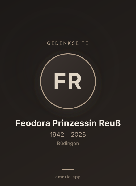 Gedenkportrait von Feodora Prinzessin Reuß