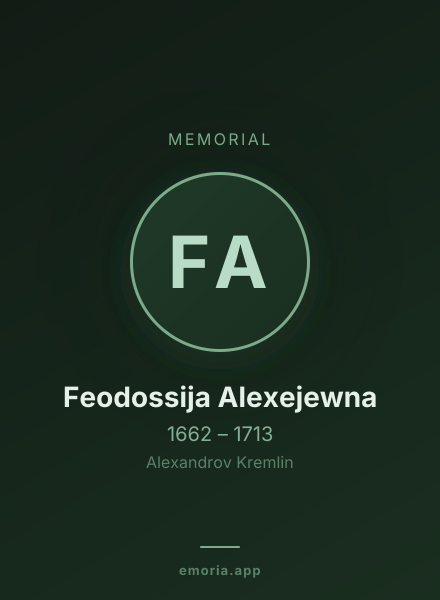 Memorial portrait of Feodossija Alexejewna