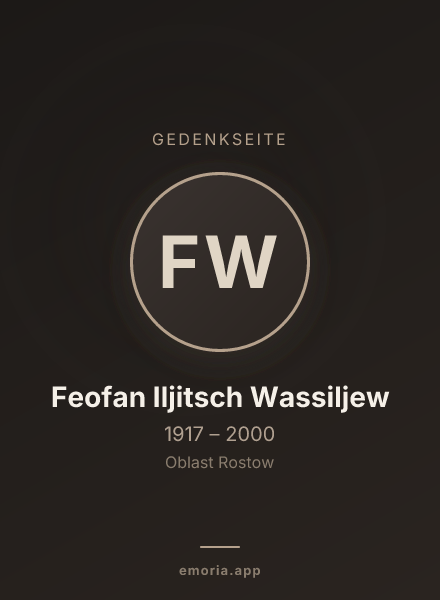Gedenkportrait von Feofan Iljitsch Wassiljew