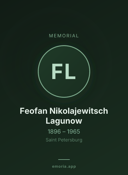 Memorial portrait of Feofan Nikolajewitsch Lagunow
