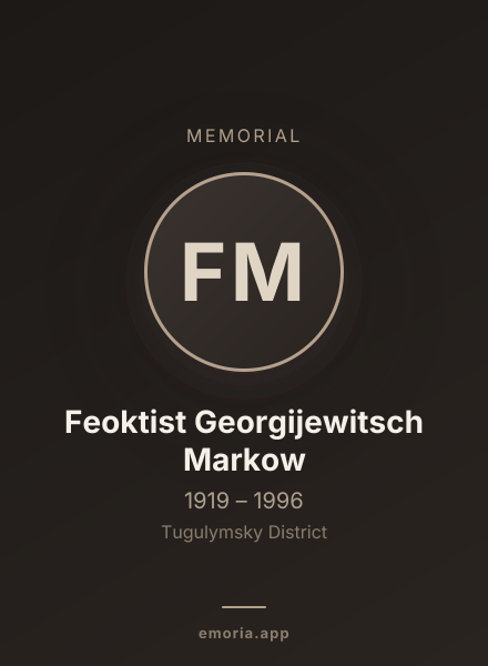 Memorial portrait of Feoktist Georgijewitsch Markow