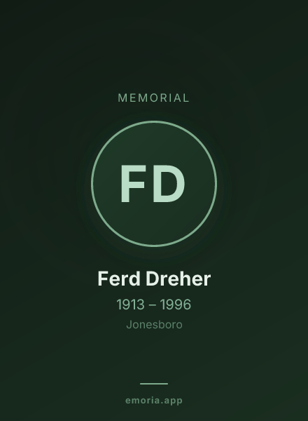 Memorial portrait of Ferd Dreher