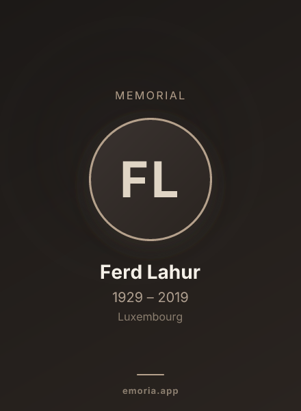 Memorial portrait of Ferd Lahur
