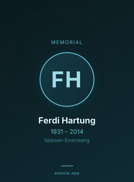 Memorial portrait of Ferdi Hartung