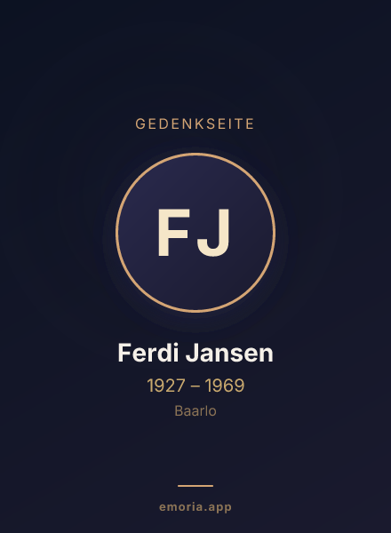Gedenkportrait von Ferdi Jansen