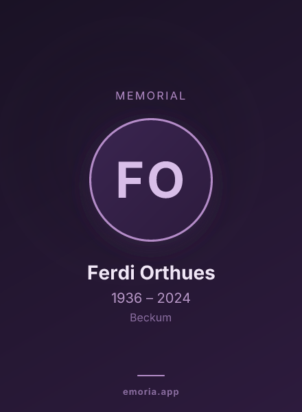 Memorial portrait of Ferdi Orthues